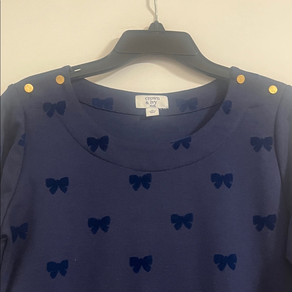 Crown & Ivy Navy Dress with Bow Details NWOT size XL